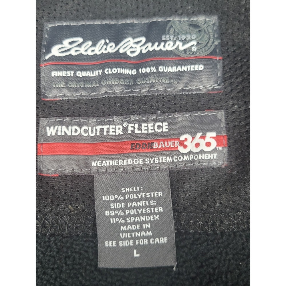 Eddie Bauer Windcutter Fleece Vest Mens Large Black Full Zip Polartec RN 67249 - Picture 2 of 10
